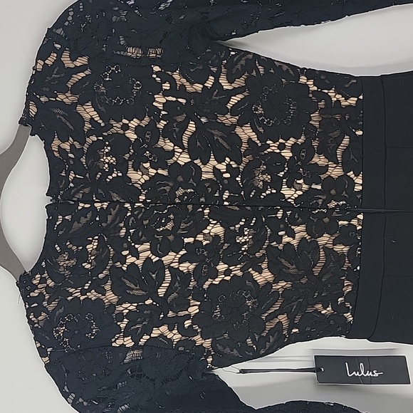 NWT. Lulu's swoon-er or later black long sleeve lace dress size xs - Picture 11 of 12